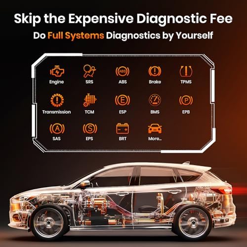 ANCEL FD700 Ford Lincoln Mercury OBD2 Scanner, Full System Automotive Car Code Reader with All Functions, Including Battery Registration ABS SRS SAS BMS Oil Reset TPMS Engine IQA EPB Regen