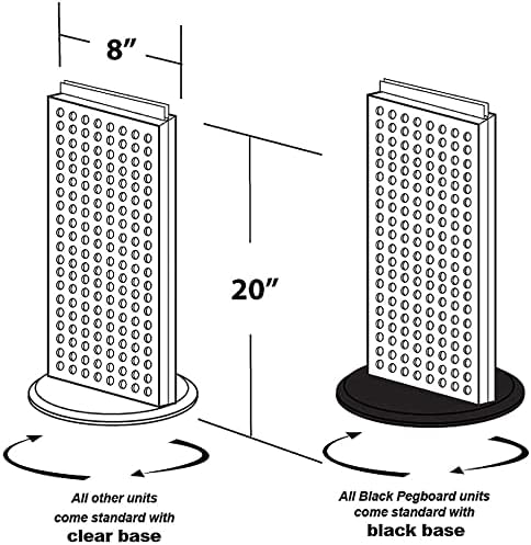 Azar Displays 700509-PUR-SPN 8-Inch W by 20-Inch H Revolving Base Pegboard Counter Unit, Purple