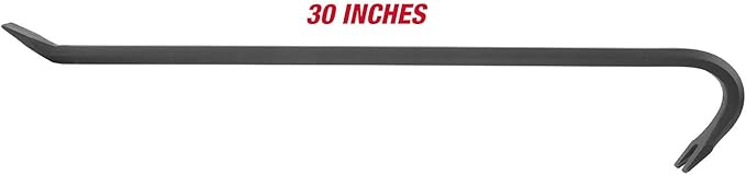 GreatNeck WR30 Wrecking Bar, 30 Inch, Multi-Use Contractor & Demolition Tool, Goose-Necked Body for Max Leverage, Nail Puller & Chisel Ends, Drop-Forged Steel Body, Rust Resistant, Heavy Duty
