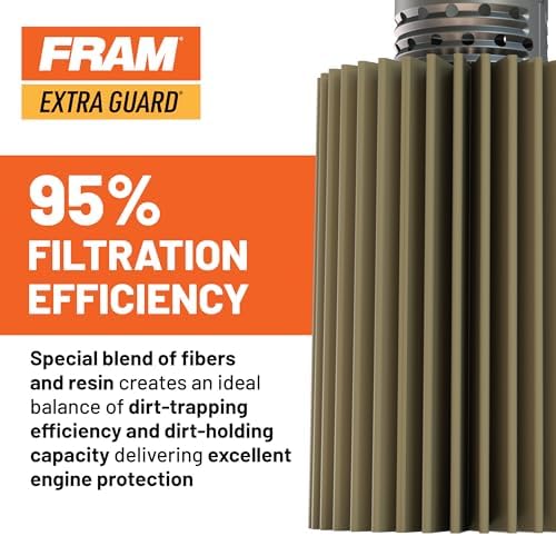FRAM EG+ PH6607P, 10K Mile Change Automotive Replacement Interval Spin-On Engine Oil Filter for Select Vehicle Models
