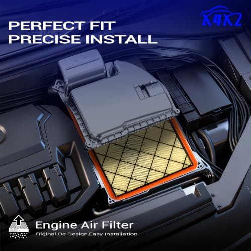 2PCS Engine Air Filter Kit for Chevy GMC Buick Replace# A3212C 23321606