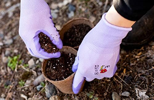 G & F Products Women's Gardening Gloves, Micro Foam Nitrile Coated Work Gloves for Gardening, Yard Work & Pruning