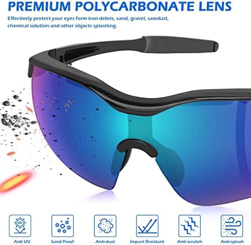 OXG Safety Glasses for Men Women, ANSI Z87 UV Protection Protective Eyewear