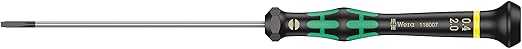 Wera 05118007001 Kraftform Micro 2035 Slotted Electronics Precision Screwdriver, 2mm Head, 100mm Blade Length, Black