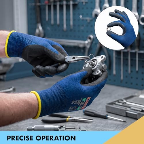 KAYGO MicroFoam Nitrile Coated Work Gloves, Non-Slip Micro-Dots, KG19N