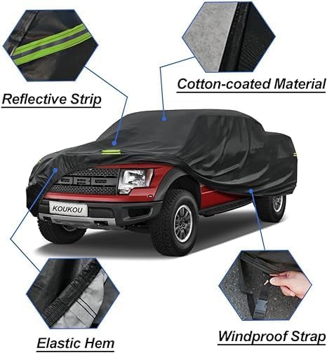 Kaugung Truck Cover Waterproof Custom Fit Chevrolet Chevy S10 (1990-2004), 7 Layers Heavyweight Pickup Car Cover Outdoor Indoor Sun UV Rain Snow Wind Protection.…