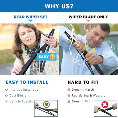 WTI Rear Wiper Arm Blade Set Compatible With Ford Escape 2020-2024 Rear Windshield Window Wiper Kits Replacement OEM LJ6Z 17526 B / LJ6Z-17526-B / LJ6Z17526B