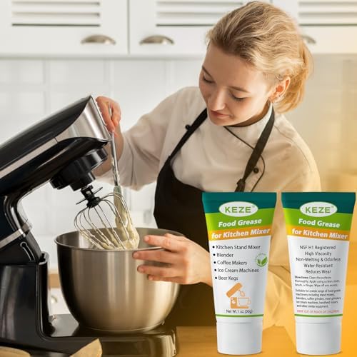 Keze Food Grade Grease for Kitchen Stand Mixer, Sanitary Lubricant for Blenders, Coffee Machines, Beer Kegs and Food Processors, Kitchen Food Grease, 1 oz 4-Pack