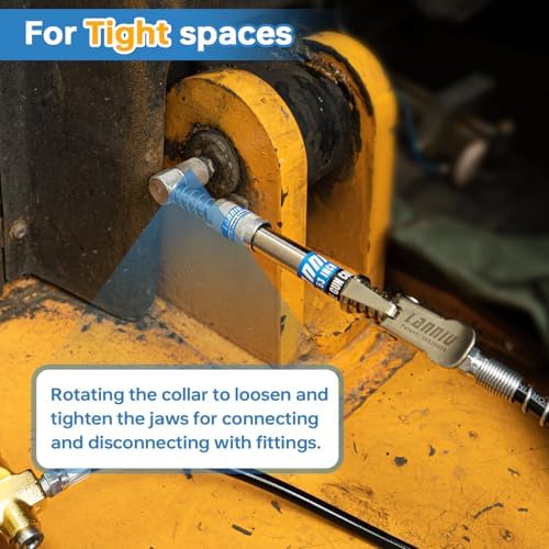 Grease Gun Coupler Kit, 12000 PSI with 90° Adapter & Needle Tip