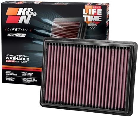 K&N High-Flow Original Lifetime Engine Air Filter: Increase Power: Premium, Washable: Compatible with 2017-2026 Chevrolet/GMC: Equinox, Terrain, 33-5069