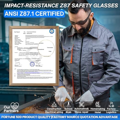 Safety Glasses Ansi Z87.1 Clear Safety Glasses Bulk Impact Scratch Resistant Lens Protective Eyewear for Men Women
