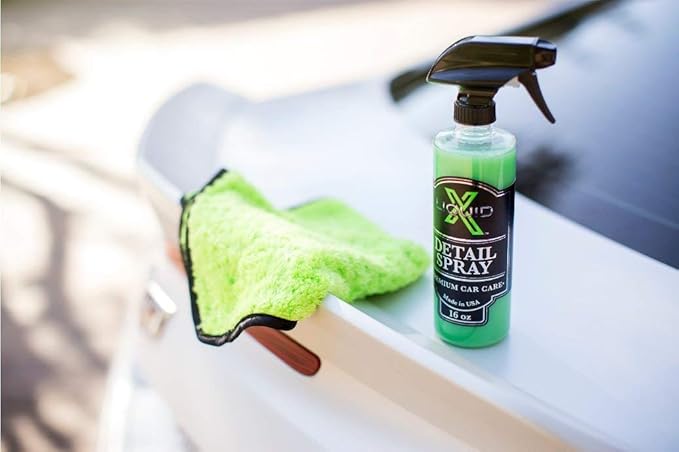 Liquid X Plush Waffle Weave Green Xtreme Microfiber Detailing Towel 16" x 16" Guaranteed Satisfaction (8 Pack)