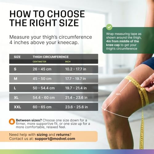 Modvel Knee Brace with Side Stabilizers & Patella Gel Pads for Pain Relief and Joint Support Breathable, Non-Slip Compression Sleeve for Men & Women, Arthritis, Meniscus, ACL Recovery