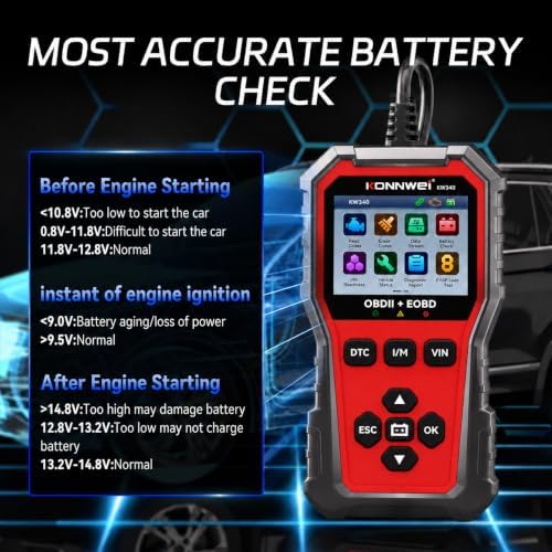 KONNWEI KW340 Upgraded OBD2 Scanner Diagnostic Tool, for Check Engine Light