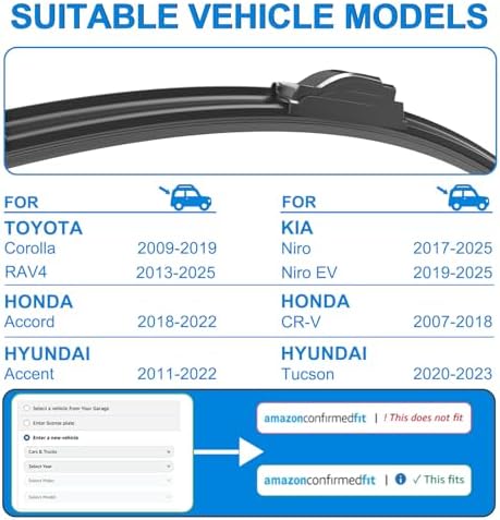 26"+16" Windshield Wipers Replacement for Toyota Corolla 2009-2019