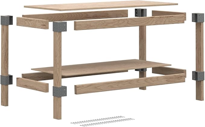 Heavyweight 24 in W x 48 in D DIY Plastic Ceiling Storage Kit, Gray, Overhead Garage Storage Hardware, 500 lb Capacity, Easy 90° Cuts (Lumber Not Included)