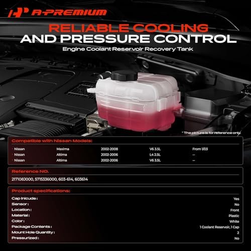 A-Premium Radiator Coolant Expansion Reservoir Overflow Tank W/Cap & Tubing