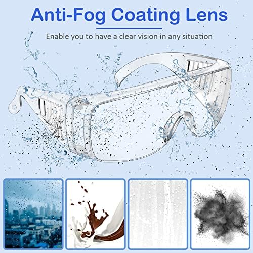 Queekay Safety Glasses over Eyeglasses, Safety Goggles