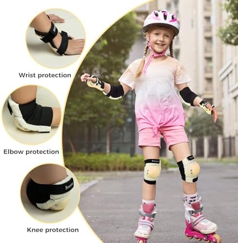BOSONER Kids/Youth Knee Pad Elbow Pads for Roller Skates Cycling BMX Bike Skateboard Inline Rollerblading, Skating Skatings Scooter Riding Sports