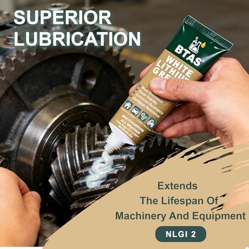 BTAS White Lithium Grease Lubricant for Garage Door, Track Rail, Roller 1oz