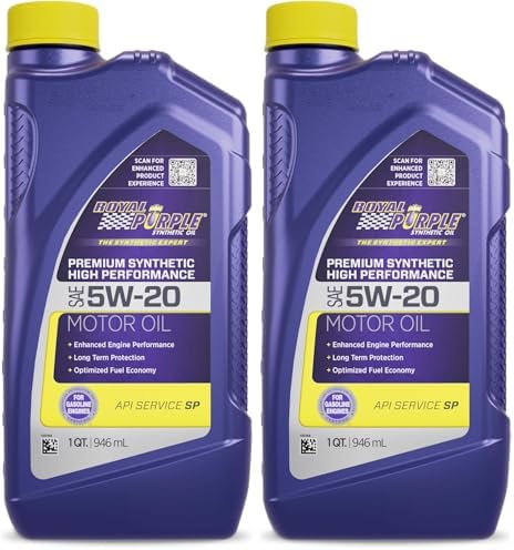 Royal Purple 01520 API-Licensed SAE 5W-20 High Performance Synthetic Motor Oil - 1 Quart (Pack of 2)