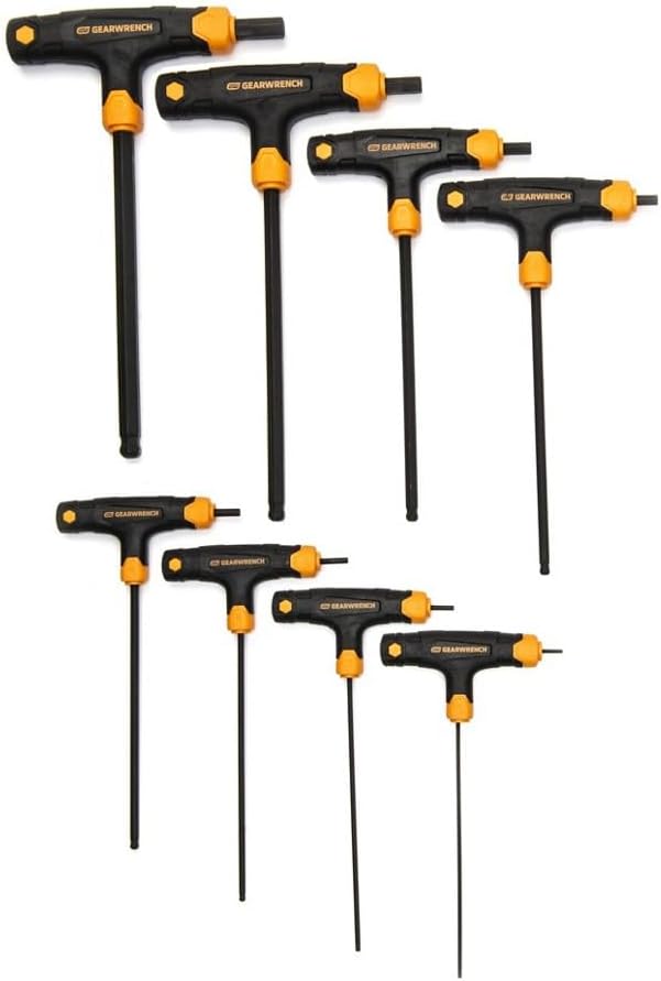 GEARWRENCH 8 Piece Metric Ball End T-Handle Hex Key Set - 83520