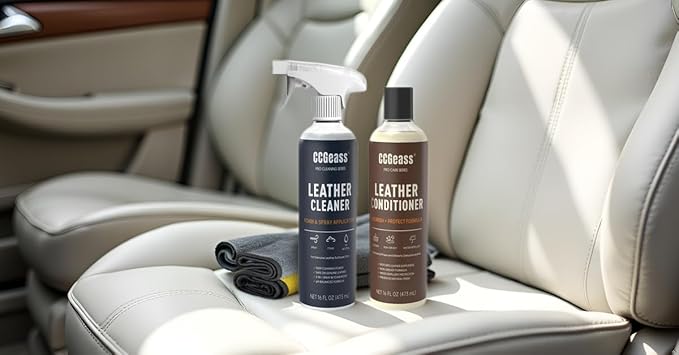 Leather Cleaner and Conditioner Kit – 2×16oz | Leather Cleaner for Car Seats, Furniture, Couches, Shoes & Boots | pH-Balanced, Non-Greasy, Restores & Protects All Leather