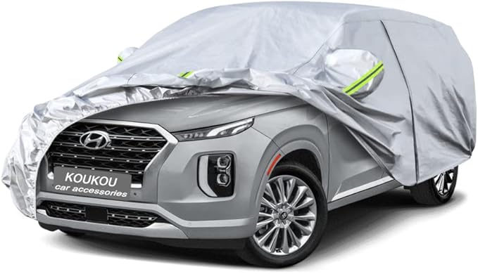 KouKou 6 Layers Car Cover Custom Fit Hyundai Palisade from 2018 to 2025, Waterproof All Weather for Automobiles, Sun Rain Dust Snow Protection. (Ships from US Warehouse, Arrive Within 3-7 Days)