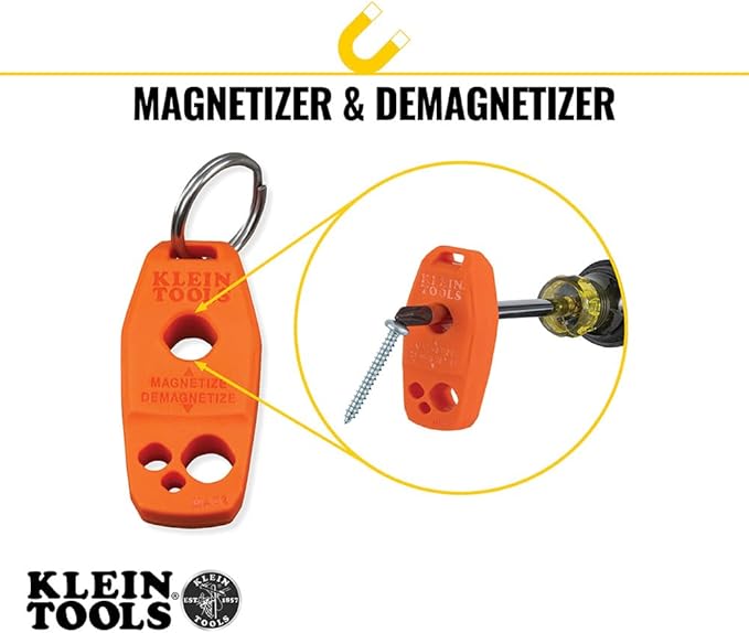 Klein Tools 85148 Screwdriver Set with Magnetizer/Demagnetizer for Magnetic Tips, Flathead and Phillips, Home Improvement, 9-Piece