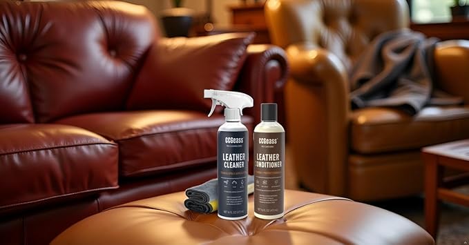 Leather Cleaner and Conditioner Kit – 2×16oz | Leather Cleaner for Car Seats, Furniture, Couches, Shoes & Boots | pH-Balanced, Non-Greasy, Restores & Protects All Leather