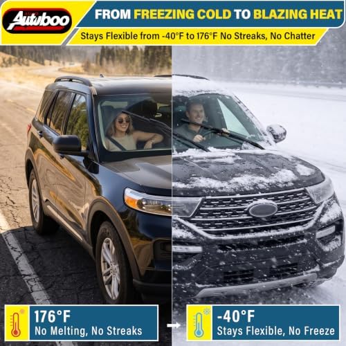 AUTOBOO Silicone Windshield Wiper Blade Replacement for Ford Edge