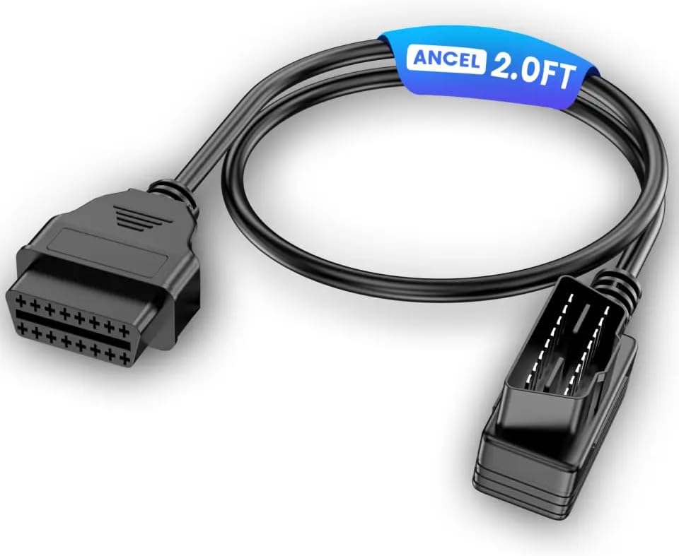 ANCEL 2 ft OBD2 Extension Cable, 16-Pin Male to Female OBD2 Adapter