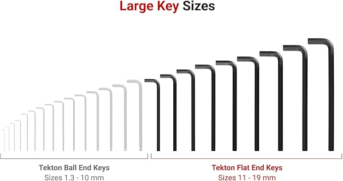 TEKTON Flat End Hex L-Key Set with Holders, 23-Piece (0.050-3/8 in., 1.3-10 mm) | KLX91305