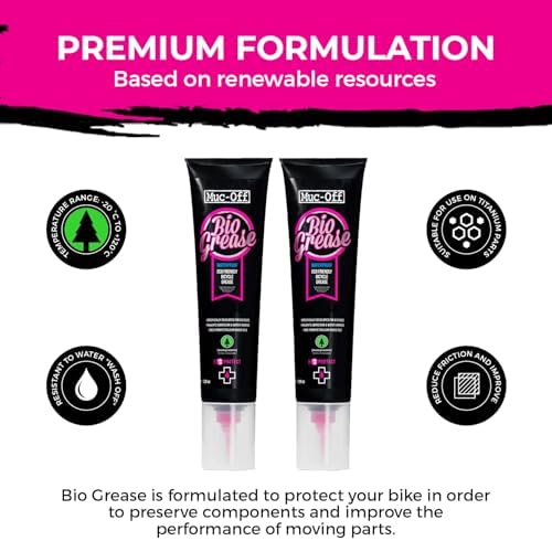 Muc-Off Bio Grease 150g (Pack of 2) with Microfiber Cloth | Premium Bike Grease for Bearings, Threads & Moving Parts | Reduces Friction, Prevents Corrosion & Water Ingress