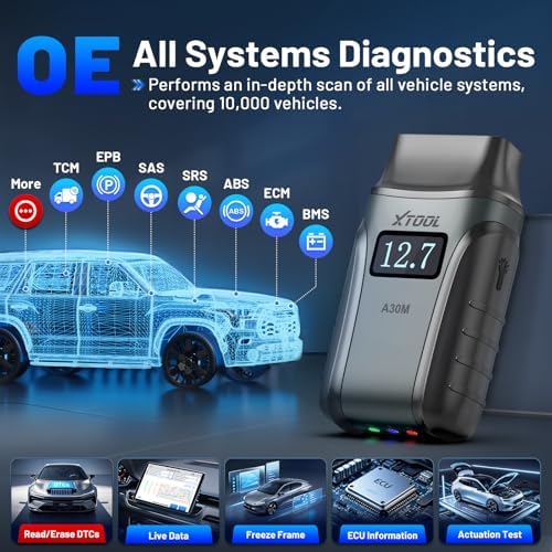 XTOOL A30M V2.0 OBD2 Scanner Diagnostic Tool, 26 Resets, All System