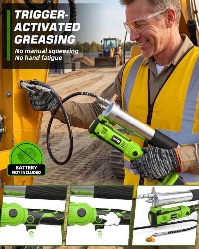 Cordless Grease Gun Compatible with De-Walt 20V Battery, 2-in-1 Design