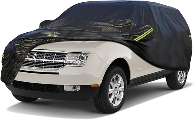 KouKou Waterproof SUV Car Cover Suitable for Lincoln MKX from 2006 to 2025, 7 Layers Windproof All Weather Waterproof Outdoor Cover Sun Rain UV Dust Snow Protection. Black