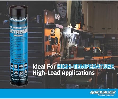 Quicksilver 8M0071837 High Performance Extreme Grease/Lubricant with PTFE, 3-Oz. Cartridges, Pack of 3