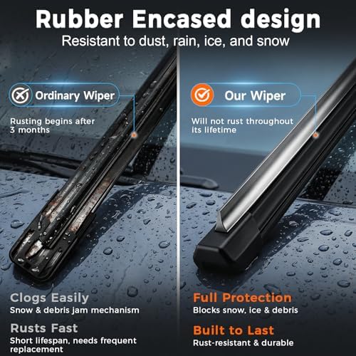 AUTOBOO PLUS 26" + 20" All-Season Windshield Wiper Blades (Pack of 2)