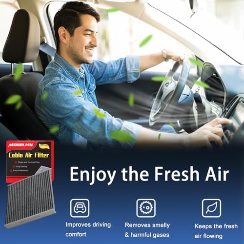 Cabin Air Filter for Dodge Journey (2009-2020), Jeep Patriot (2007-2017),Ram 1500/2500/3500 (2011-2015), Jeep Compass (2007-2017), Chrysler 200, w/Activate Carbon -2 Pcs, Replace # 5058693AA, CF10729