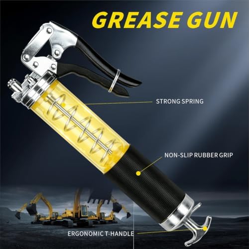 Heavy Duty Grease Gun Kit, 8000 PSI Pistol Grip Grease Gun