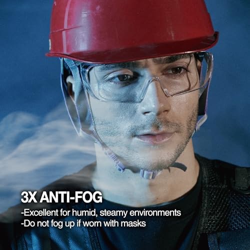 DEX FIT Safety Glasses SG210 Series - Anti-Fog & Scratch Resistant Z87.1 Certified, Adjustable Temples