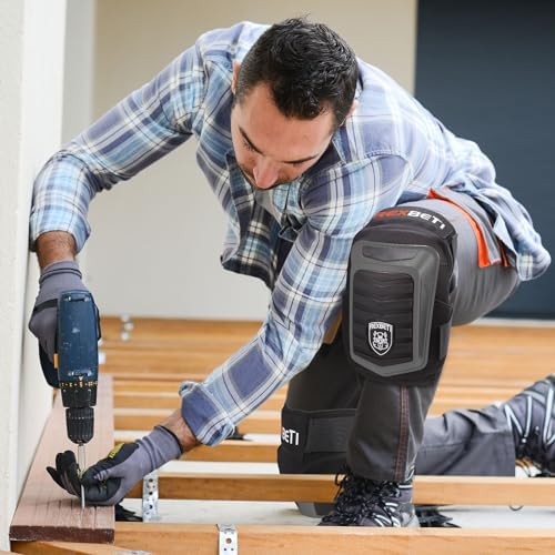REXBETI Knee Pads for Men, Anti-slip Construction Gel Knee Pads for Work