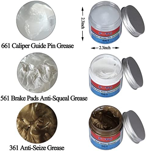 FOTU Brake Grease Kit,Caliper,Anti‑Squeal & Copper Anti‑Seize for Auto Use