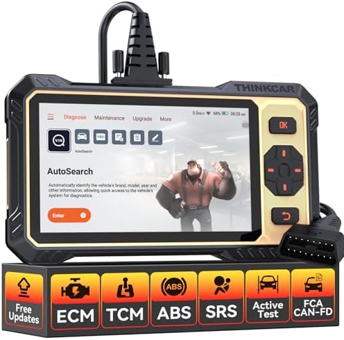 THINKCAR THINKSCAN 662 OBD2 Scanner,Car Diagnostic Tool with Bidirectional Active Test,Car Scanner Engine ABS SRS Transmission,Scanner for Car with 12 Reset,CAN FD & FCA SGW,Lifetime Free Update
