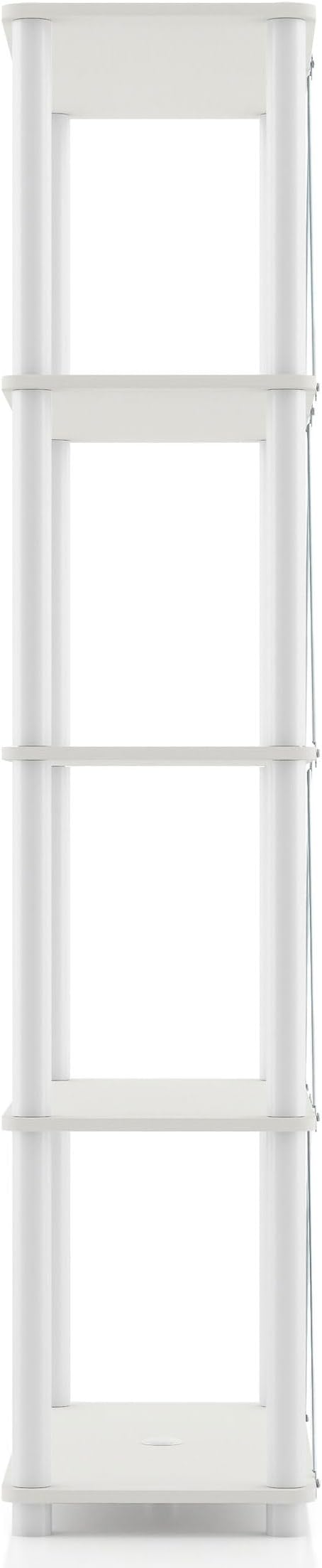 Homes: Inside + Out Apexa Modern 5-Tier Wide Shelving Units, Collectibles Display Shelves, Easy Assembly Standing Shelf, Home Storage Organizer for Living Room, Bedroom, Office, White