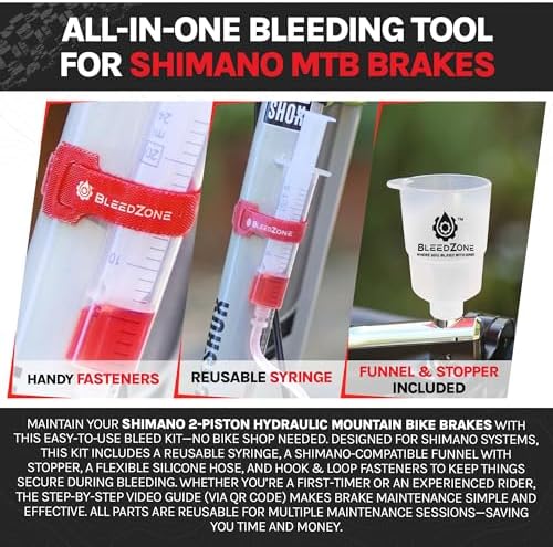 BleedZone Brake Bleeder Kit Compatible with Shimano Hydraulic Brakes, MTB