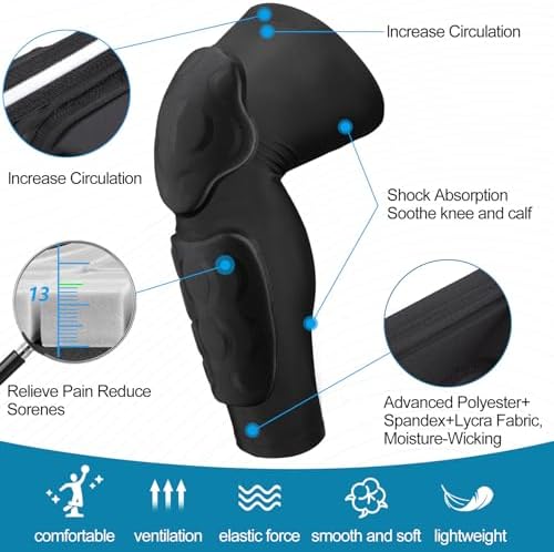 Eicolorte Knee Calf Pads with Shin Guard Protective Compression Leg Sleeves