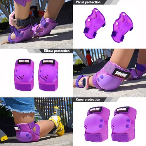 Kids Protective Gear Knee Pads Elbow Pads & Wrist Guards for Roller Skating