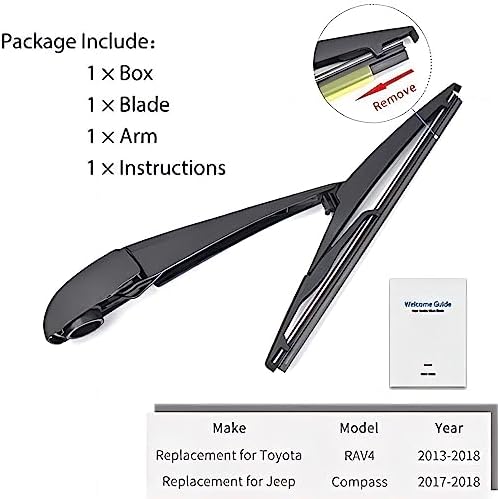 OTUAYAUTO 85242-42040 Rear Windshield Wiper Arm Blade Set - Replacement for Toyota RAV4 2013-2018, Jeep Compass 2017-2023